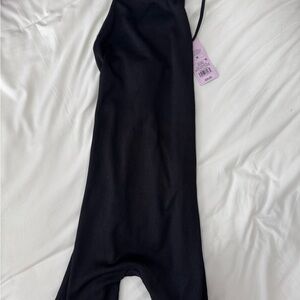 Black Ribbed Jumpsuit